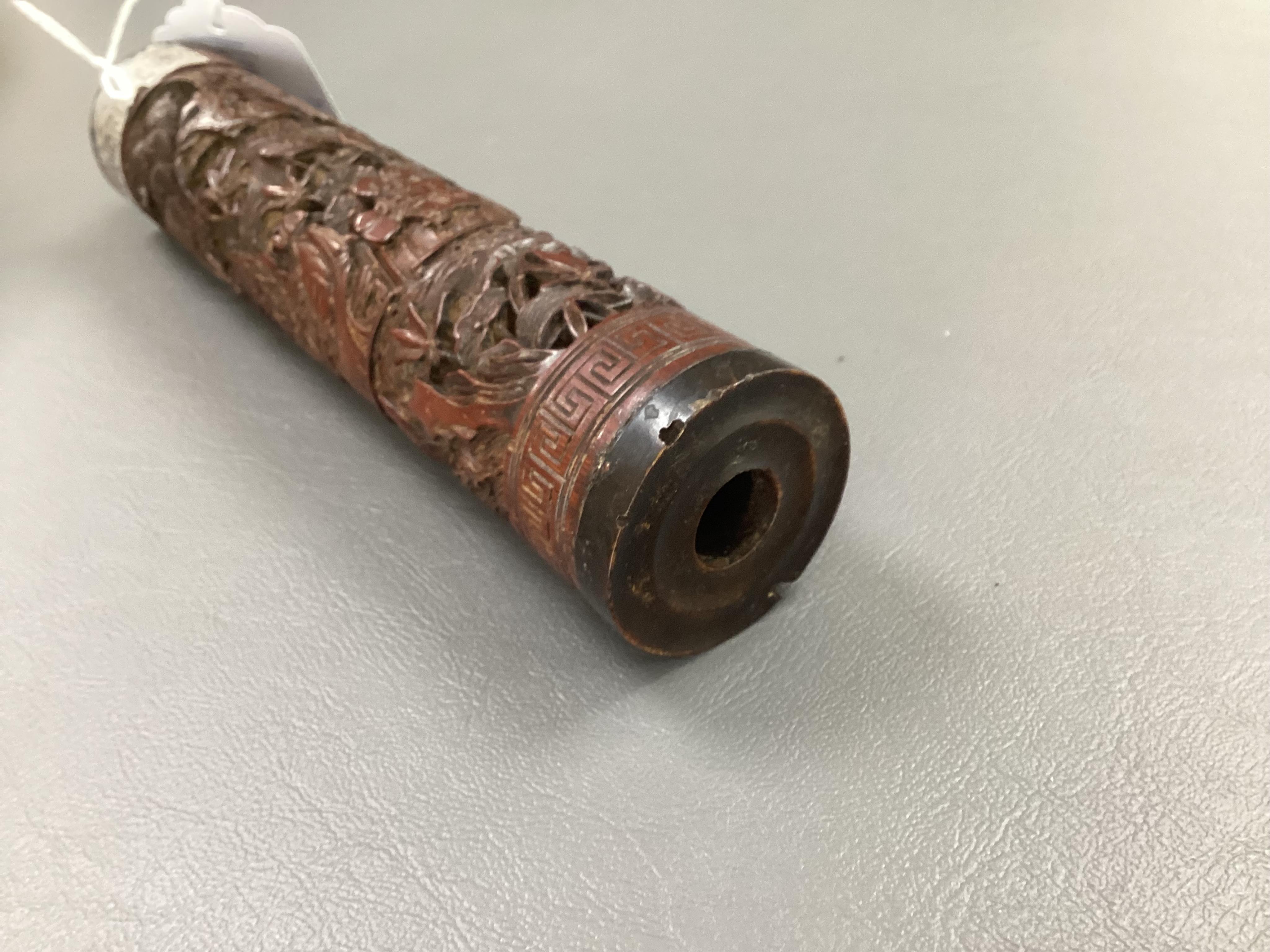 A Chinese reticulated bamboo perfume holder, 18th/19th century